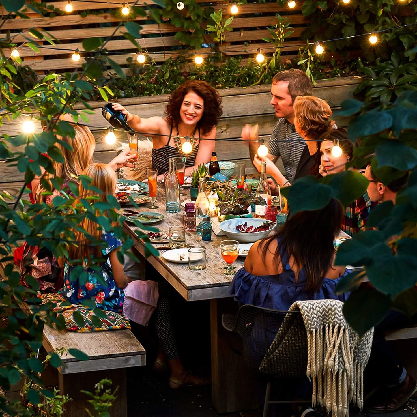 Illuminate Your Celebrations with 50FT Shatterproof LED G40 Globe String Lights – Perfect for Outdoor Patios, Weddings, and Market Ambiance with 52 Dimmable Edison Bulbs!