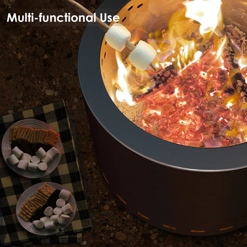 Ekbote 19.7" Smokeless Outdoor Fire Pit - Elevate Your Gatherings with Effortless Style and Comfort!