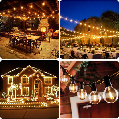 Illuminate Your Celebrations with 50FT Shatterproof LED G40 Globe String Lights – Perfect for Outdoor Patios, Weddings, and Market Ambiance with 52 Dimmable Edison Bulbs!